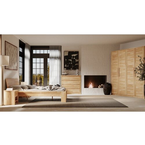 Olivia Living Nizka komoda iz masivnega hrasta v naravni barvi 105x96 cm Timo &amp;ndash; Slike