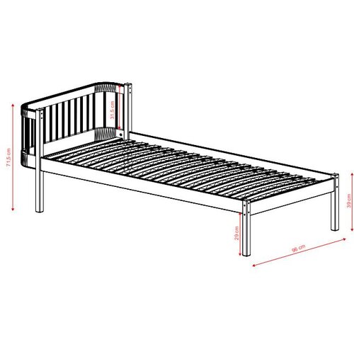 Molarem Home Drveni dječji krevet LOVE - bijeli - 200x90 cm - s madracem PE pjena 8 cm Slike