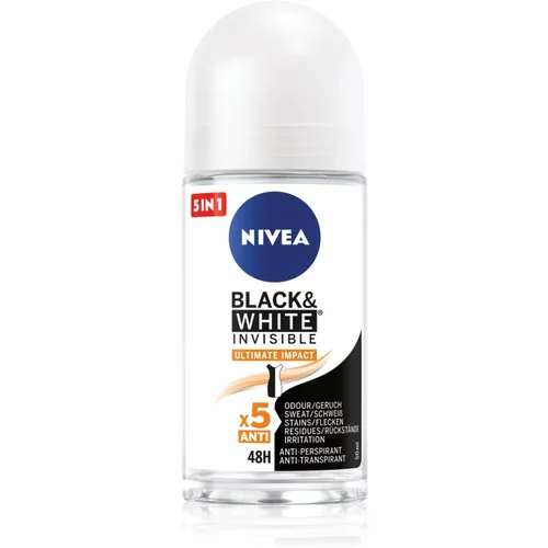 Nivea Invisible Black & White Ultimate Impact roll-on antiperspirant za žene 50 ml