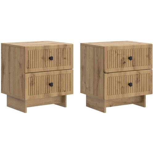 vidaXL Noćni ormar s ladicama 2 pcs Hrast artisan 43 x 34 5 x 47 5 cm - Hrast artisan 2 Cene