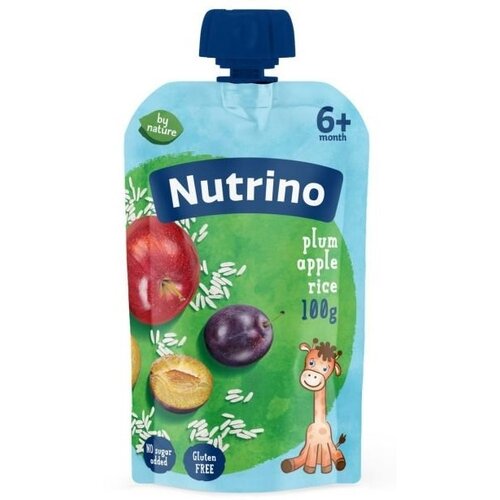 Nutrino voćna kaša jabuke i šljive sa pirinčem i dodatkom vitamina c 100g, za uzrast 6+ meseci Cene