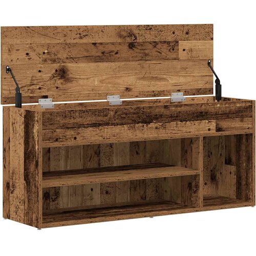  Klupa za cipele boja staro drvo 102x30,5x45cm konstruirano drvo Slike