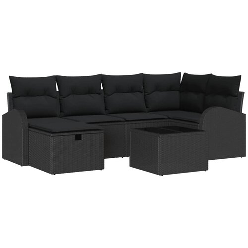  Sjedeća garnitura za vrt 7 pcs Crna 234 x 124 x 85 cm Slike