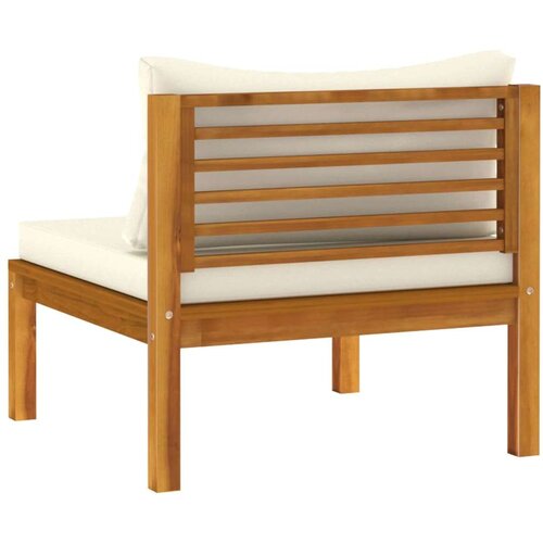  7-dijelna vrtna garnitura s krem jastucima masivno drvo bagrema Slike