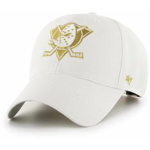 47 Brand Kapa sa šiltom s dodatkom vune NHL Anaheim Ducks boja: bijela, s aplikacijom