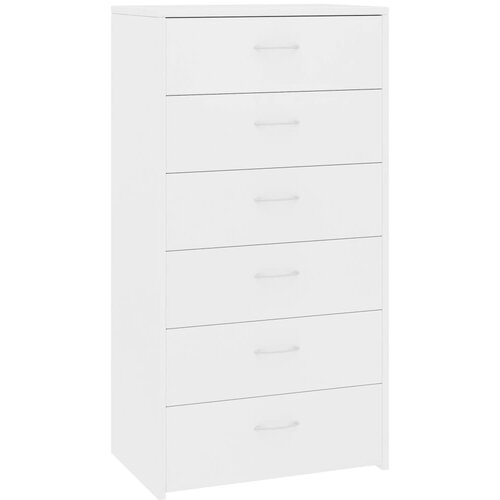Maison Chic Komoda - Predalnik s 6 predali bela 50x34x96 cm iverna plošča, (21718989) Cene