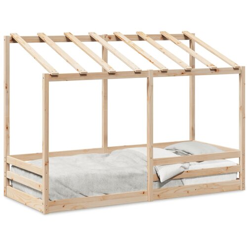  Dječji krevet s krovom 90 x 190 cm od masivne borovine Slike