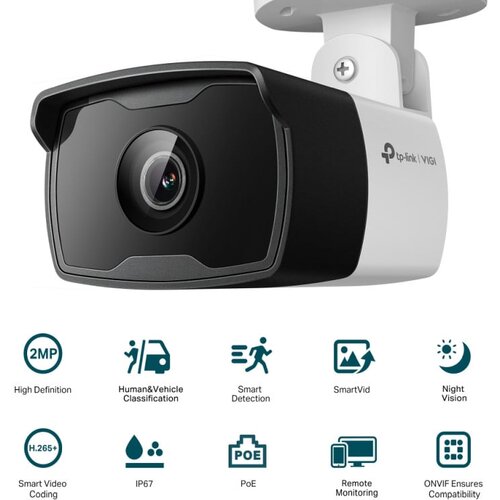 Tp-link vanjska IP Dome kamera, H.265+ video, 3MP, 2.8mm leća, RJ45, PoE, Night Vision, detekcija pokreta, vodootporna IP67, VIGI app Cijene