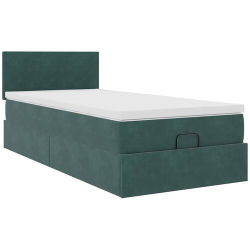 vidaXL Okvir kreveta s madraca tamnozeleni 90x190cm bar&scaron;unasti Cijene
