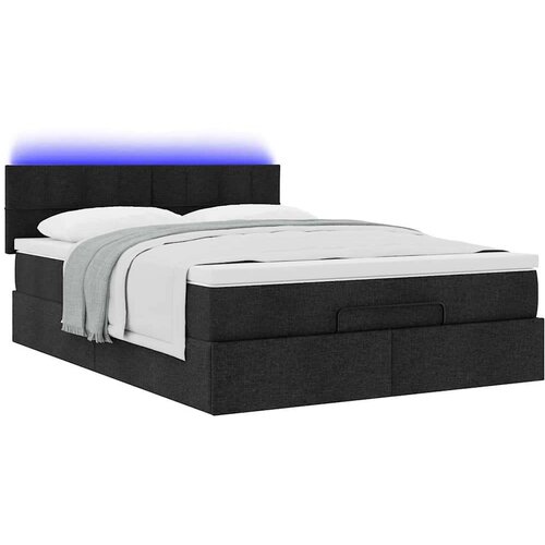 vidaXL otomanski krevet s madracem crni 140x200 cm tkanine Cene