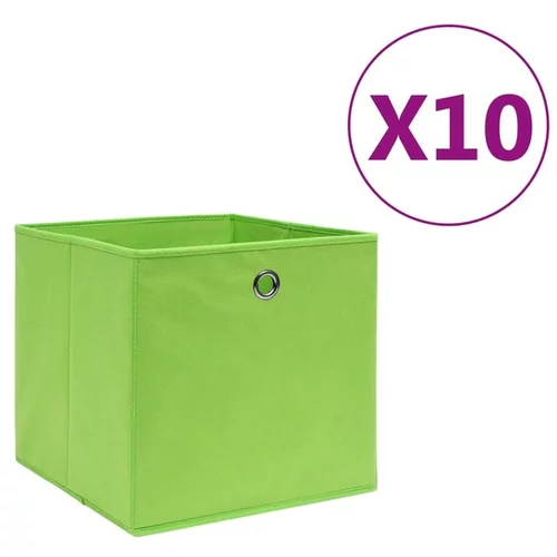  Škatle 10 kosov netkano blago 28x28x28 cm zelene