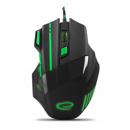 Esperanza Mi&amp;scaron; ESPERANZA GAMING WOLF 7D MX201, green, 2400dpi, double-click, ergonomic, EGM201G Slike