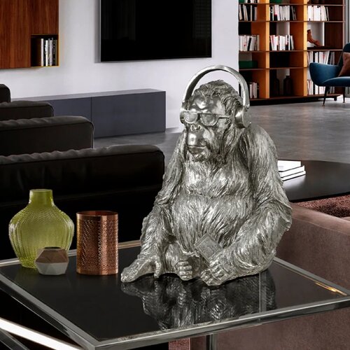 Schuller dekorativna figura orangutan music srebrni Slike