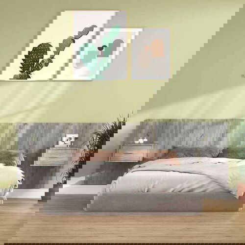  Posteljno vzglavje z omaricami siva sonoma konstruiran les, (20793886) Cene