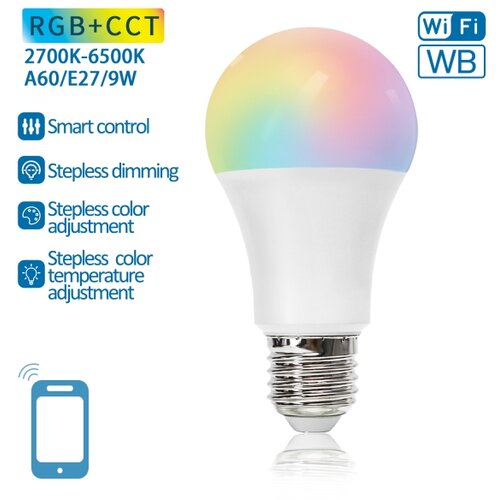 Aigostar led rgbw prigu&amp;scaron;iva sijalica A60 E27/9W/230V 2700-6500K wi-fi Slike