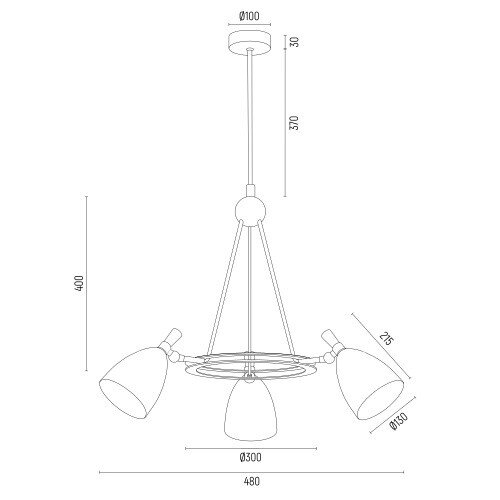  Argon 6148 - Luster na &amp;scaron;ipci CHARLOTTE 3xE27/15W/230V bela/zlatna Slike