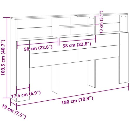  Okvir za krevet Crna hrastovina 180x19x103 5 cm Slike