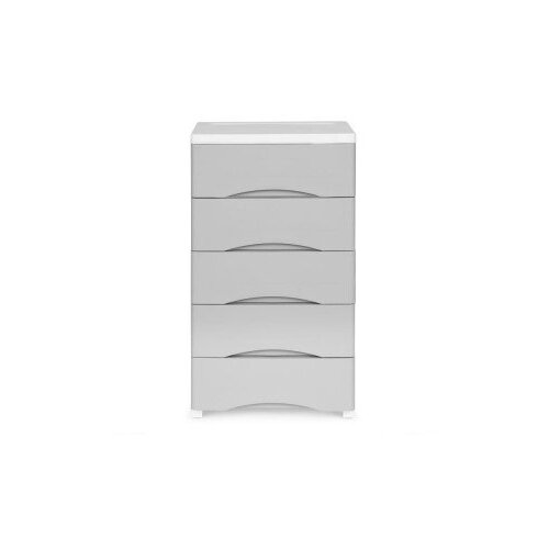 ModernHome PJJCBS0024-05A &amp;ndash; Plastična komoda s 5 ladica i kotačićima, 39 &amp;times; 27 &amp;times; 75 cm, bijelo-siva Slike