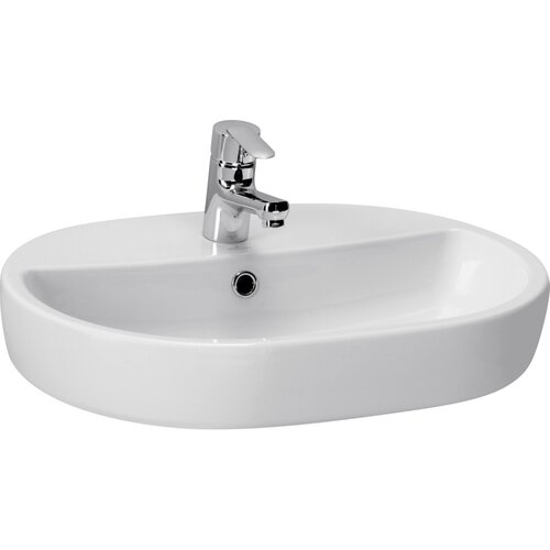 Cersanit pultni umivalnik caspia ovalen 60 cm bel Slike