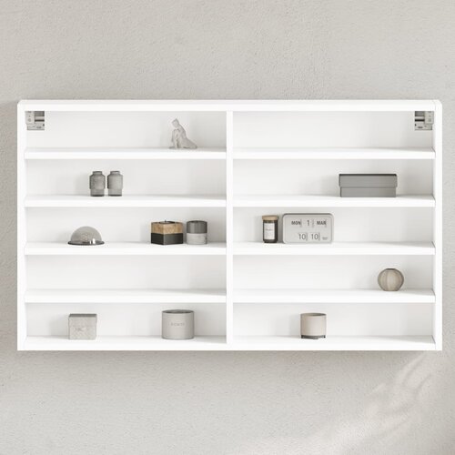 vidaXL Vitrina bela 100x15x58 cm inženirski les Cene