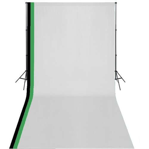 VidaXL Komplet za fotografski studio 3 ozadja iz bombaža in okvir 3x6m Slike