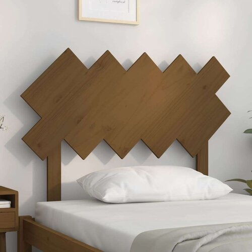  Uzglavlje za krevet boja meda 104x3x80 5 cm masivna borovina Slike