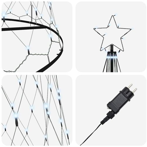  LED božićno drvce s stalakom Hladna bijela 500 cm Metal Slike