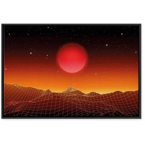  Slika - Futuristic landscape (1 Part) Wide 60x40 U crnom drvenom okviru Cijene