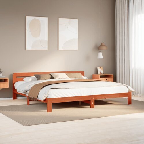 vidaXL Posteljni okvir brez vzmetnice vošč. rjav 180x200 cm borovina Cene