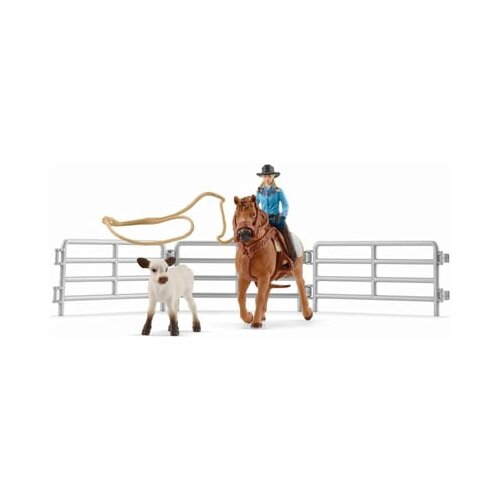 Schleich Farm World 42577 Team Roping mit Cowgirl Slike