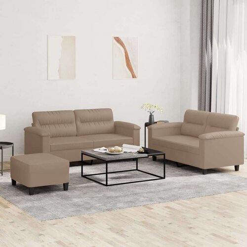  3-dijelni set sofa s jastucima boja cappuccina od umjetne kože Cijene