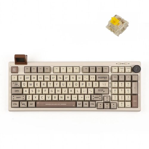  Epomaker RT100 95% Retro Mehanska Tipkovnica Bela / Gateron Pro Yellow, (22153780) Cene