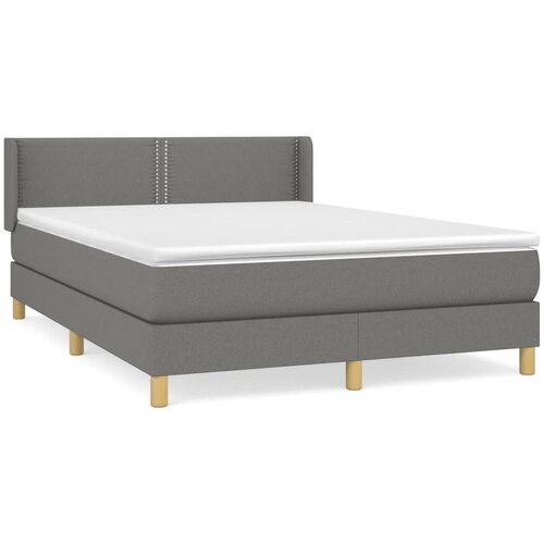 Maison Chic Box spring postelja - Vzmetna postelja z vzmetnico temno siva 140x200 cm blago SL21103, (21890527) Cene