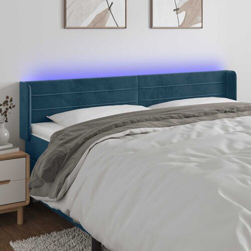  LED uzglavlje tamnoplavo 163x16x78/88 cm bar&amp;scaron;unasto Slike
