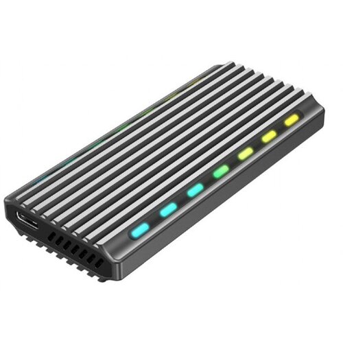 Gembird Kući&amp;scaron;te za externi M.2 SSD USB 3.1 enclosure for M.2 NVMe drives, backlighted, aluminum, EE2280-U3C-03 Slike