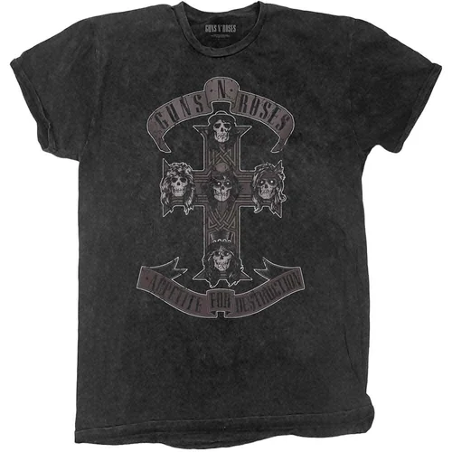 Guns N' Roses Majica Monochrome Cross Unisex Dip-Dye on Black S