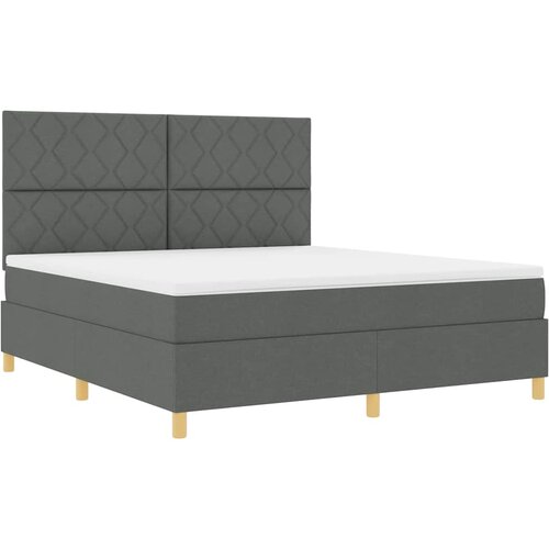  LED Box Spring Krevet Tamno siva 180 x 200 cm tkanina Slike