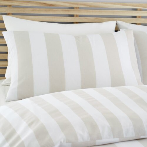 Catherine Lansfield Bela/bež posteljnina za zakonsko posteljo/podalj&amp;scaron;ana 230x220 cm Cove Stripe &amp;ndash; Slike