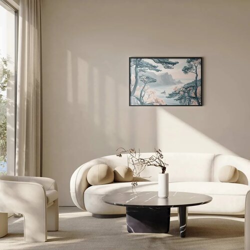  Plakat - Blue Coast in Delicate Colors 42x29.7 Crni okvir Slike