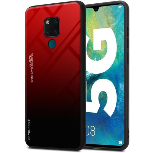 Ohi&scaron;je, združljiv s Huaweijem v rdeči barvi - črni - dvobarvni za&scaron;čitni pokrov iz silikona TPU in hrbta iz kaljenega stekla, (20573418) Cene