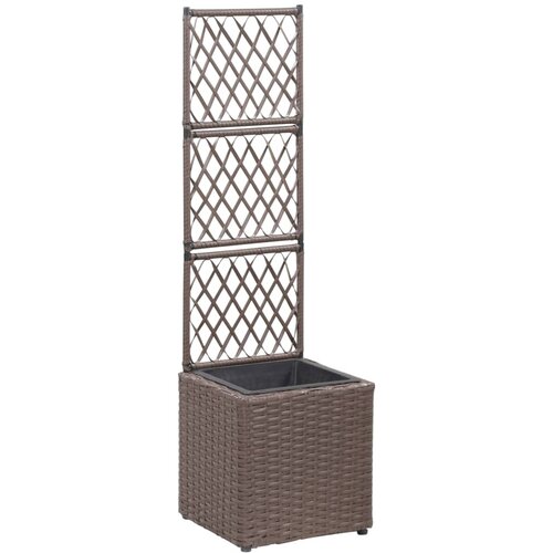 vidaXL Visoka greda z oporno mrežo in 1 loncem 30x30x107 cm rjava, (20618794) Cene