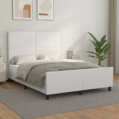  Okvir za krevet s uzglavljem bijeli 140x190 cm od umjetne kože