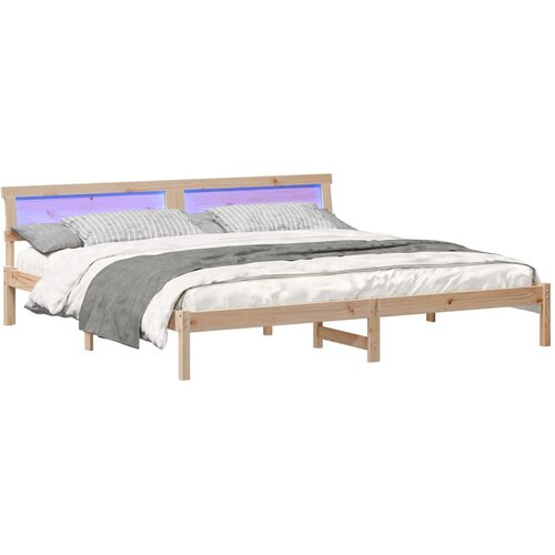  Krevetna konstrukcija Smeđa 200 x 200 cm Masivna borovina Slike