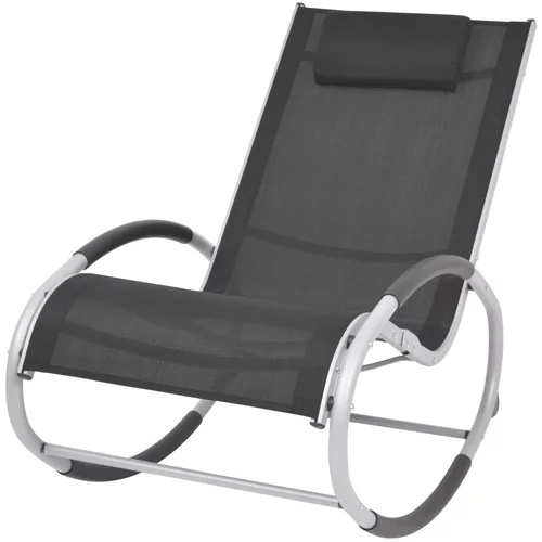  stolica za ljuljanje od tekstilena crna