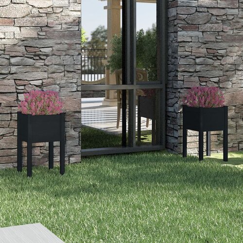 vidaXL Vrtne sadilice 2 kom crne 40 x 40 x 70 cm od masivne borovine Cijene