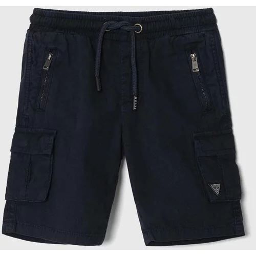 Guess Otroške bombažne kratke hlače mornarsko modra barva