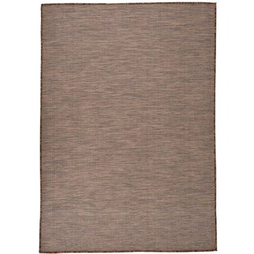  Zunanja preproga plo&scaron;čato tkanje 160x230 cm rjava Cene
