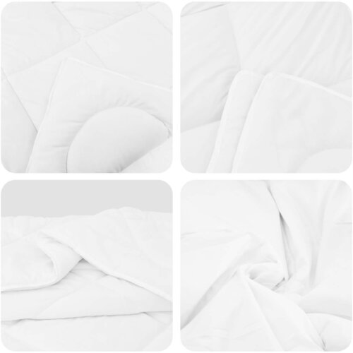  Poplun s jastukom 3 kom. Bijelo Mikrofibra Bijela 240 x 200 cm,50 x 50 cm Slike