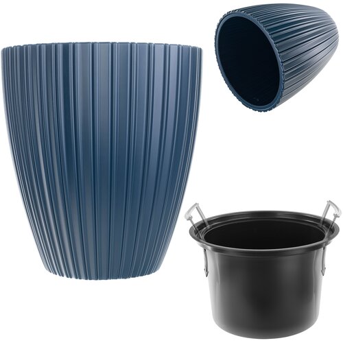 KADAX cvetlični lonec 40 cm pokrov vložek cvetlični lonec moder plastika, (5000353534) Slike