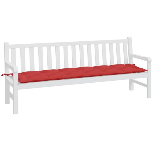  Jastuk za vrtnu klupu crveni 200 x 50 x 7 cm od tkanine Oxford Slike